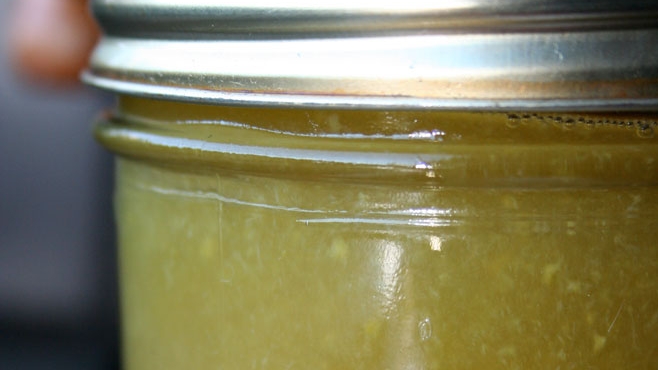 a jar of asparagus stock